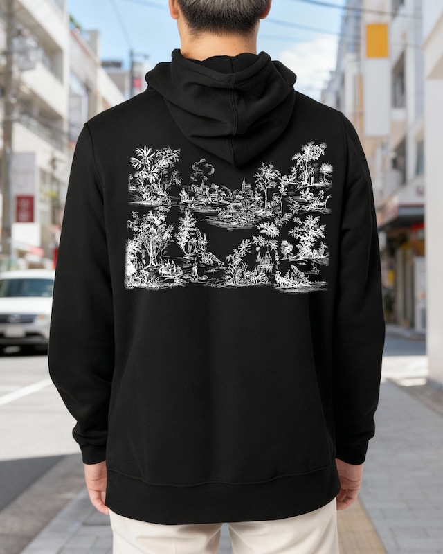 Vellutoオリジナル ダンボールニットパーカー 002_BLACK